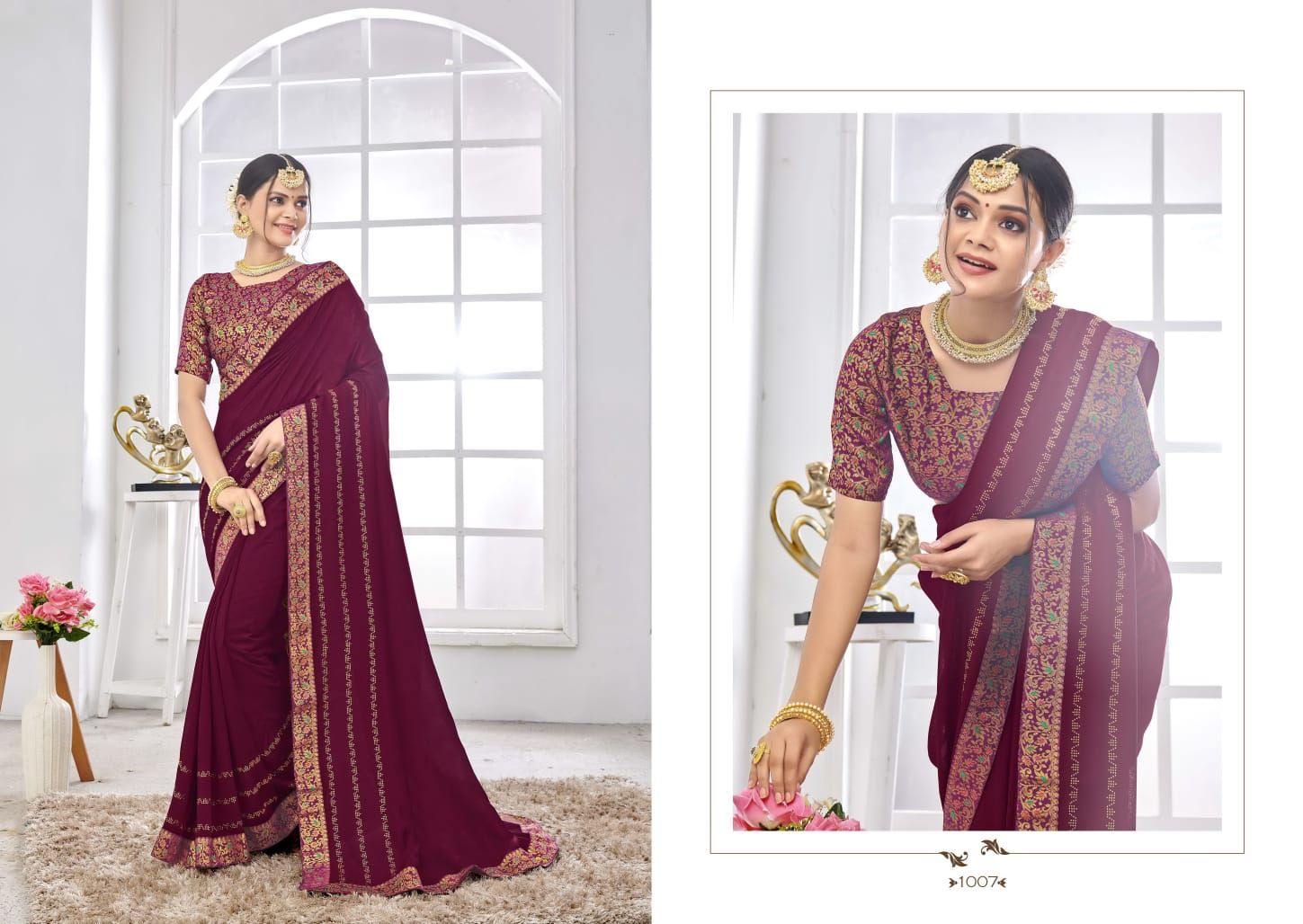 Saroj Veronica Festive Wear Designer Heavy Vichitra Silk Latest Saree Collection